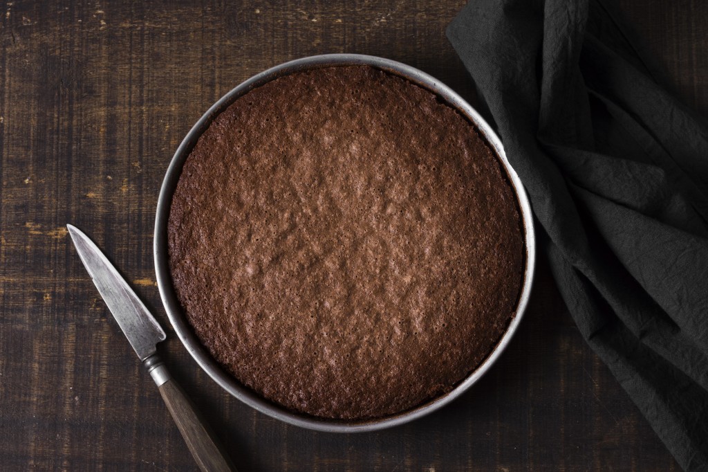 top-view-chocolate-cake-ready-to-be-served